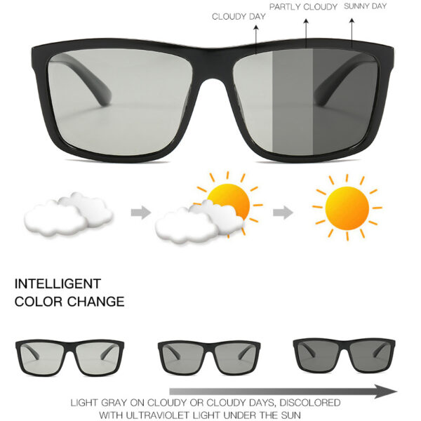 Men's Polarized Sunglasses Outdoor Driving Special Sports Anti-ultraviolet Color-changing Sunglasses