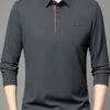 Long Sleeve T-shirt Lapel Polo Shirt Young And Middle-aged Men's Simple Thin Casual Bottoming Shirt T-shirt