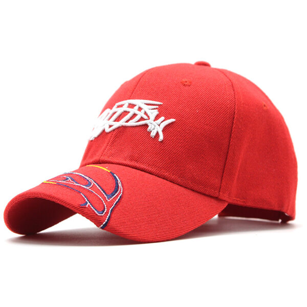 Cross-border New 3D Embroidered Fish Embroidery Baseball Cap For Men And Women Outdoor Fish Camouflage Baseball Cap Thickened Duck Tongue Sun Hat