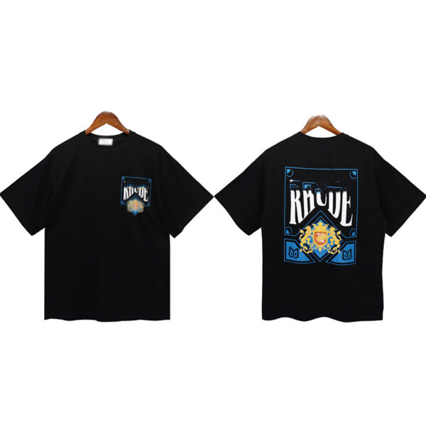 Spring And Summer New Short-sleeved American High Street Tide Brand Men And Women Genderless Poker Printed Loose T-shirt