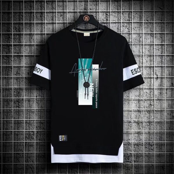 Short-sleeved T-shirt Men's Tide Brand Summer Thin Section New Half-sleeved Men's Ice Silk T-shirt Loose Youth Clothes T