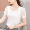 Clothes Women's T-shirt Women's 2026 New Summer Short-sleeved T-shirt French Palace Style Puff Sleeve Top Women's Autumn