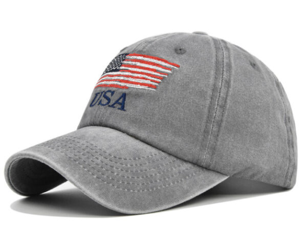 Cross-border European And American Washed Old American Baseball Cap Embroidered Peaked Cap USA Embroidered Baseball Cap