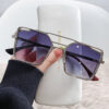 New Style Sunglasses Fashion Modern Metal Sunglasses Big Frame Glasses Slimming Beach Sunshade Mirror