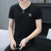 Trendy Men's Shirts V-neck Half-sleeved Slim-fit Casual Men's Short-sleeved T-shirt