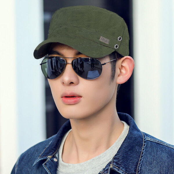 New Hat Men's Flat Top Military Cap Baseball Cap Men's Beach Travel Sun Protection Sun Hat Sports Casual Peaked Cap