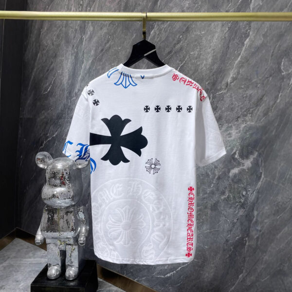 Cross-Border 2026 Summer New Style Ch Crow Horseshoe Print Cross Sanskrit Printed Short-Sleeved T-Shirt For Men And Women