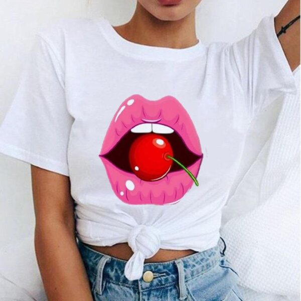 Red Mouth Lip Kiss T Shirt
