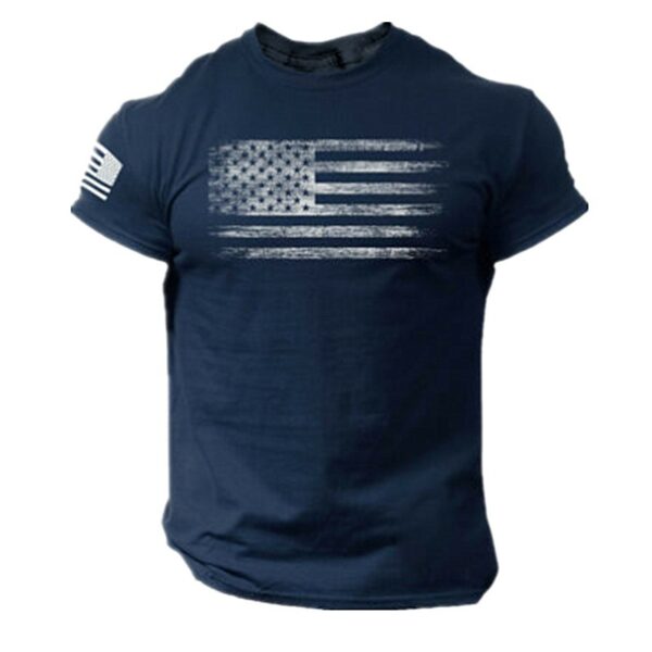 Men's Summer Patriotic 3D Printing T-shirt American Flag T-shirt