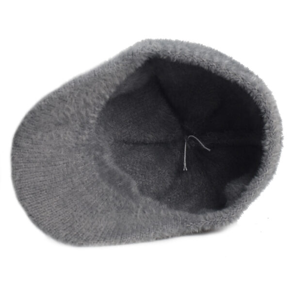Korean Style Autumn And Winter Knitted Peaked Cap Warm All-match Thick Wool Hat Plush Solid Color Sweet Cool Casual Baseball Cap