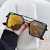 New Style Sunglasses Fashion Modern Metal Sunglasses Big Frame Glasses Slimming Beach Sunshade Mirror