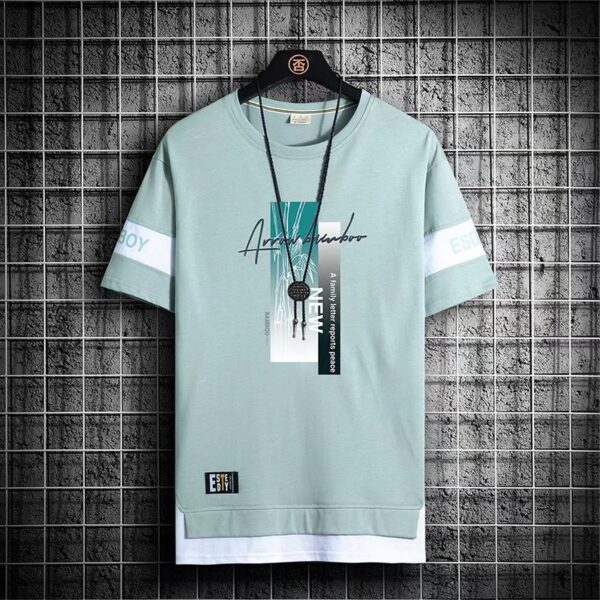 Short-sleeved T-shirt Men's Tide Brand Summer Thin Section New Half-sleeved Men's Ice Silk T-shirt Loose Youth Clothes T