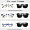 Myopia Glasses Polarized Glasses Ultra-light Invisible Clip Sunglasses Men's Driving Sunglasses Clip