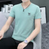 Trendy Men's Shirts V-neck Half-sleeved Slim-fit Casual Men's Short-sleeved T-shirt