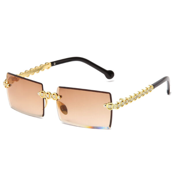 Spot Diamond Fashion Cut Edge Women's Sunglasses Street Shot Box Trend Sunglasses