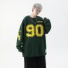 Autumn American Retro Street Tide Pullover T-shirt Printing Loose 90 Ice Hockey Uniform Long-sleeved T-shirt