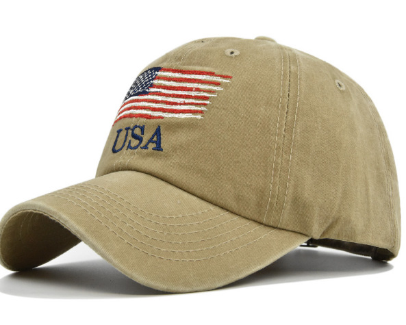 Cross-border European And American Washed Old American Baseball Cap Embroidered Peaked Cap USA Embroidered Baseball Cap