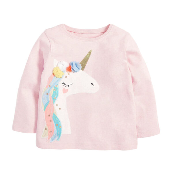 Children's T-shirt Autumn New European And American Children's Clothing Children's T-shirt Unicorn Girls Long Sleeve T-shirt