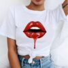 Red Mouth Lip Kiss T Shirt
