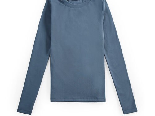 New Women's Plus Size Brushed T-shirt Women's Long-sleeved Bottoming Shirt Women's T-shirt Solid Color 1688 Wholesale