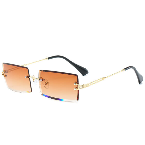 Frameless trimmed square sunglasses