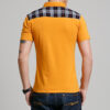 411400101032_1169261604 Cross-border Fertilizer Increase Fashion Casual Men's Casual T-shirt Plaid Stitching Lapel Short-sleeved T-shirt Men's Summer Thin