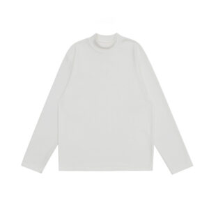 MYQ Mock Collar Long-sleeved T-shirt Men's Loose Autumn And Winter White Black Base Shirt Fashionable Inner Tops T-shirt