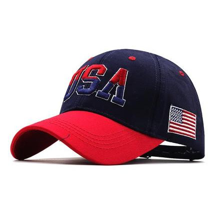 2026 Cross-border Amazon Hat Big Embroidered Cotton American Flag Baseball Cap Classic American USA Embroidered Cap