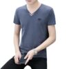 Trendy Men's Shirts V-neck Half-sleeved Slim-fit Casual Men's Short-sleeved T-shirt