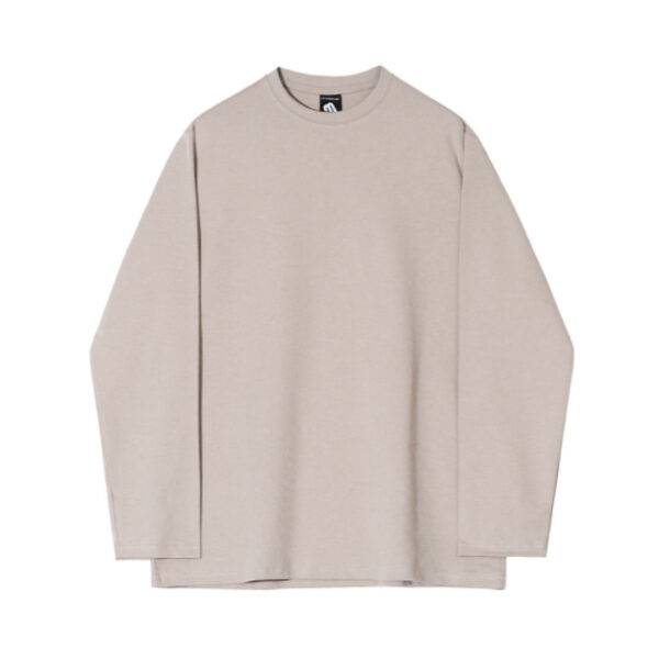MYQ Long-sleeved T-shirt Men's Round Neck Autumn Korean Style Loose Fashionable Casual Solid Color Cotton T-shirt Base Shirt Top