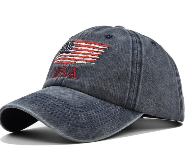 Cross-border European And American Washed Old American Baseball Cap Embroidered Peaked Cap USA Embroidered Baseball Cap