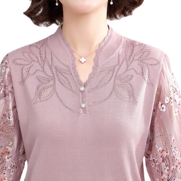 Spring And Autumn Knitted Tops Western-style Yarn Sleeves Bottom Shirts T-shirts Loose Small Shirts