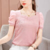 Clothes Women's T-shirt Women's 2026 New Summer Short-sleeved T-shirt French Palace Style Puff Sleeve Top Women's Autumn