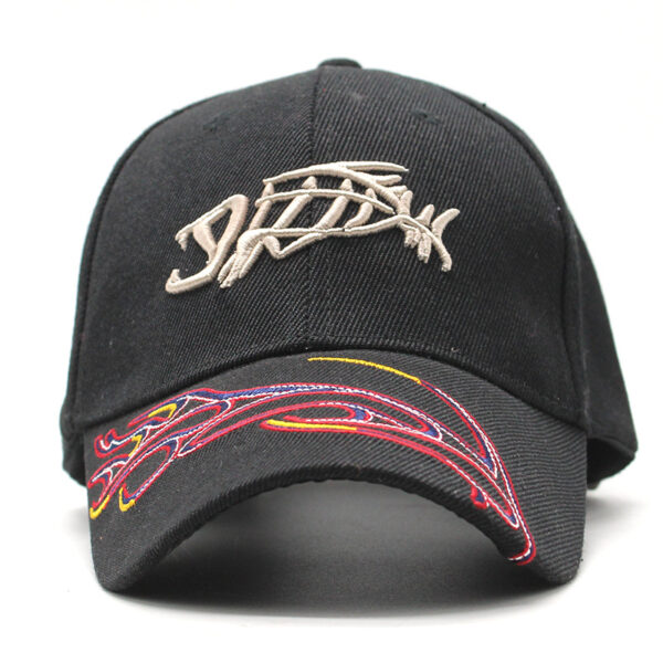 Cross-border New 3D Embroidered Fish Embroidery Baseball Cap For Men And Women Outdoor Fish Camouflage Baseball Cap Thickened Duck Tongue Sun Hat