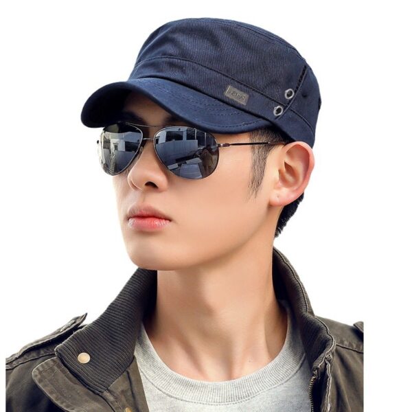 New Hat Men's Flat Top Military Cap Baseball Cap Men's Beach Travel Sun Protection Sun Hat Sports Casual Peaked Cap