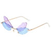 Dragonfly Wings Sunglasses Female Prom Catwalk Exaggerated Gradient Sunglasses Cross-border Ins Net Red Glasses