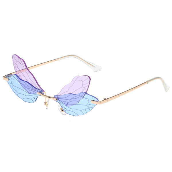 Dragonfly Wings Sunglasses Female Prom Catwalk Exaggerated Gradient Sunglasses Cross-border Ins Net Red Glasses