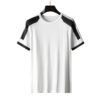 Summer New Short T-shirt Casual Fashion Trendy Color-inserted Knitted Shirt Short-sleeved T-shirt Men's Round Neck Simple And Comfortable