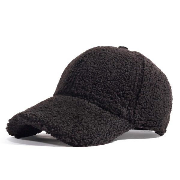 Autumn And Winter Korean Version Of Men's And Women's Casual Peaked Cap Thickened Warm Lamb Wool Peaked Cap Solid Color Outdoor Baseball Cap