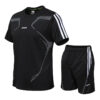Quick-drying Men's Running Suit Short-sleeved Shorts Round Neck T-shirt Breathable Loose Fitness Large Size Outdoor Sports Suit