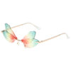 Dragonfly Wings Sunglasses Female Prom Catwalk Exaggerated Gradient Sunglasses Cross-border Ins Net Red Glasses