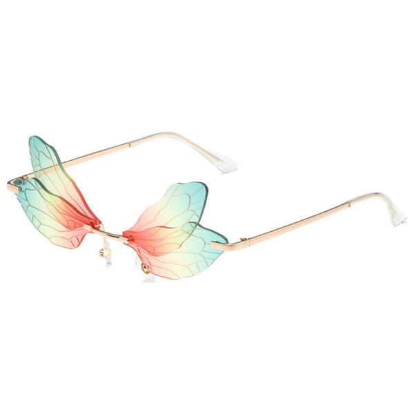 Dragonfly Wings Sunglasses Female Prom Catwalk Exaggerated Gradient Sunglasses Cross-border Ins Net Red Glasses