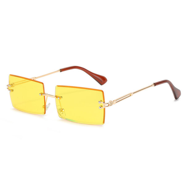 Frameless trimmed square sunglasses