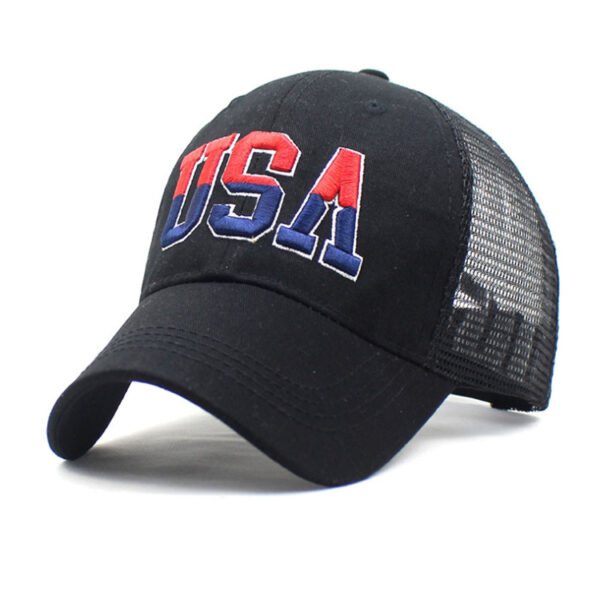 2026 Cross-border Amazon Hat Big Embroidered Cotton American Flag Baseball Cap Classic American USA Embroidered Cap