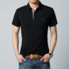611441742589_1169261604 Cross-border Fertilizer Increase Fashion Casual Men's Casual T-shirt Plaid Stitching Lapel Short-sleeved T-shirt Men's Summer Thin
