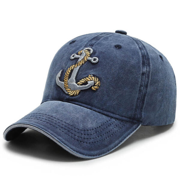 Hat Men's Spring And Summer Korean Version Tide Embroidery Sea Riveted Denim Baseball Cap Peaked Cap Travel Outdoor Travel Sun Hat
