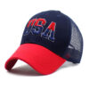 2026 Cross-border Amazon Hat Big Embroidered Cotton American Flag Baseball Cap Classic American USA Embroidered Cap