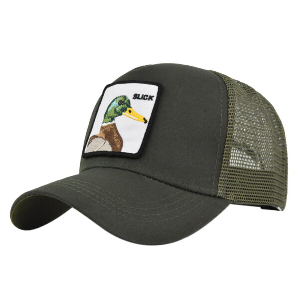 Cross-border Duck Embroidered Baseball Cap Patch Animal Embroidered Cap Mesh Baseball Cap Sunshade Mesh Cap