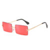 Frameless trimmed square sunglasses