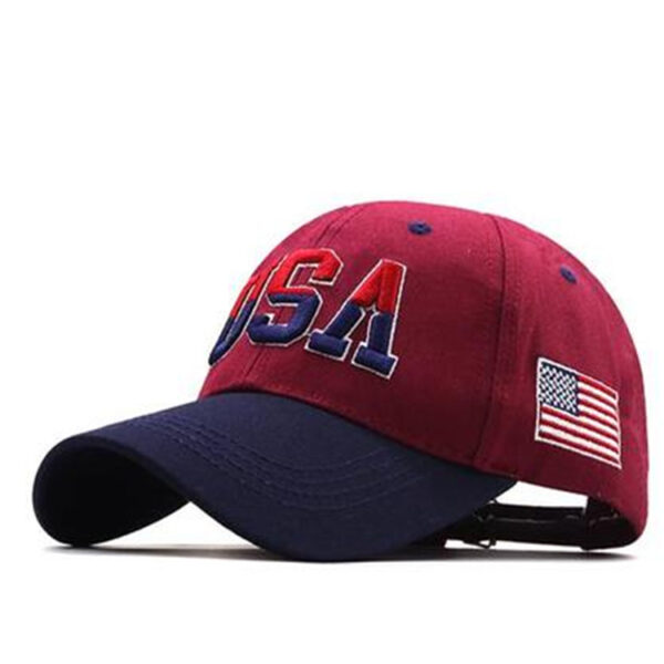 2026 Cross-border Amazon Hat Big Embroidered Cotton American Flag Baseball Cap Classic American USA Embroidered Cap